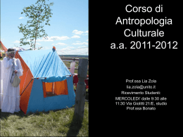 Corso di Antropologia Culturale a.a. 2011-2012