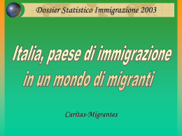 Abstract Dossier Caritas immigrazione 2003