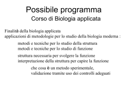 Possibile programma - Università degli Studi di Roma Tor Vergata