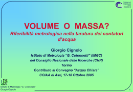 Giorgio Cignolo Istituto di Metrologia “G. Colonnetti”