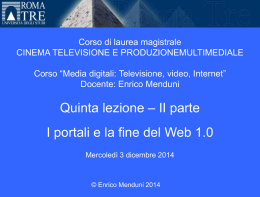 Media digitali 2014-15 Lezione 6, Parte II