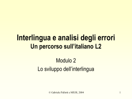 4. Interlingua e analisi degli errori