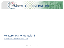 Mario Montalcini Start up innovative