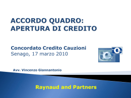 accordo quadro - Concordato Cauzione Credito