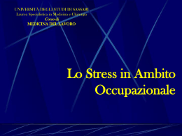 Lezione sullo stress - Università degli Studi di Sassari