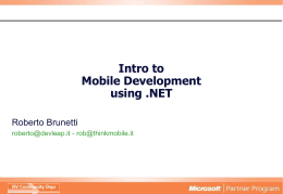 Intro to Mobile Development using .NET