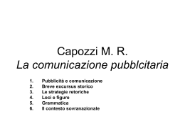 Capozzi M. R. La comunicazione pubblciitaria