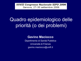 Quadro epidemiologico delle priorità (o dei problemi) - Area-c54