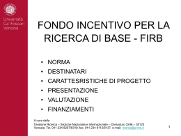 presentazione - Università Ca` Foscari di Venezia