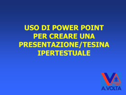 uso di power point per creare una presentazione ipertestuale