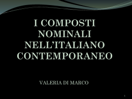 I composti nominali nell`italiano contemporaneo