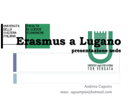 Erasmus a Lugano presentazione sede
