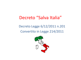 Decreto “Salva Italia”