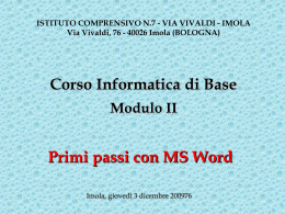 Lezione del 03/12/2009 - Primi passi con MS Word
