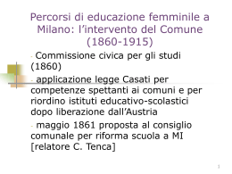Milano e l`educazione delle giovani lavoratrici (1860