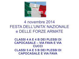 4 novembre 2014 FESTA DELL`UNITA` NAZIONALE e DELLE