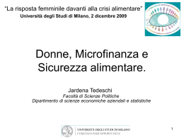 Donne, Microfinanza e Sicurezza alimentare.