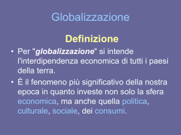 Globalizzazione - Io Studio al Fermi