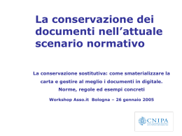 Il documento informatico: gestione documentali e conservazione La