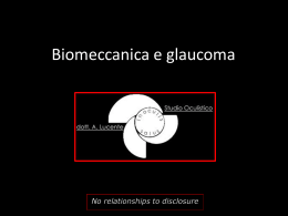 Biomeccanica e glaucoma - agli studenti del