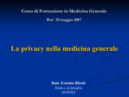 La privacy nella medicina generale