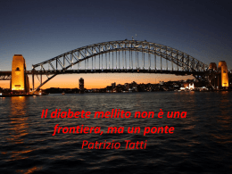 Il diabete mellito non è una frontiera, ma un ponte