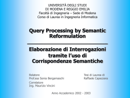 Query Processing by Semantic Reformulation