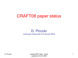 CRAFT08 paper status - Indico