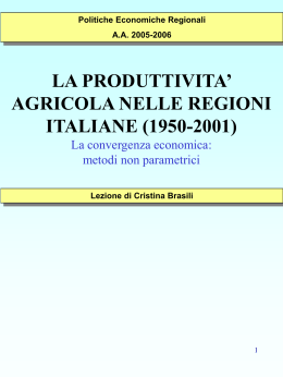 La produttività agricola nelle regioni italiane