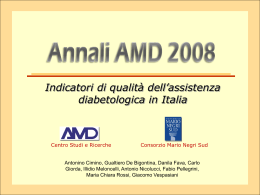 Indicatori di qualità dell`assistenza diabetologica in Italia