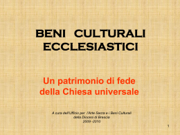 L`Ufficio Beni Culturali Ecclesiastici: natura e