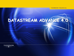 Presentazione Datastream aggiornata alla versione Advance4.0