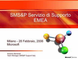 SMS&P Servizio di Supporto EMEA - Center
