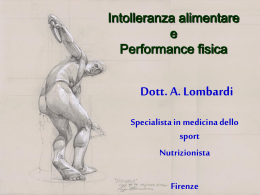 Intolleranza Alimentare e Performance 2007