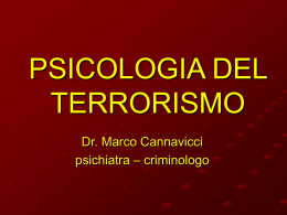 Terrorismo - Dr. Marco Cannavicci