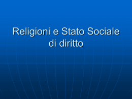 Lezione: Religioni e Stato Sociale di diritto