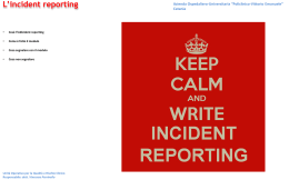 2. incident reporting - Qualità e Rischio Clinico