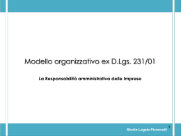 Modello organizzativo ex D.Lgs. 231/01