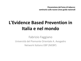 L`Evidence Based Prevention in Italia e nel mondo