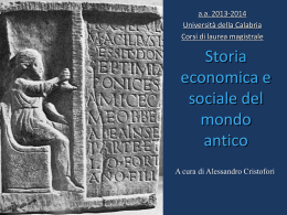 Storia economica e sociale del mondo antico - A. Cristofori