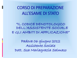 Slide Dott.ssa Mariagrazia Salmaso - Ordine degli Assistenti Sociali