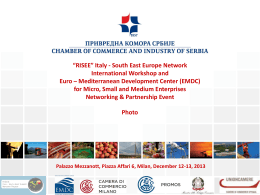 “RISEE” Italy - South East Europe Network International Workshop