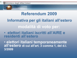 Referendum 2009 - Informativa in Power Point