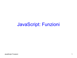 JavaScript: Funzioni