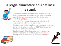 Allergia alimentare ed Anafilassi a scuola