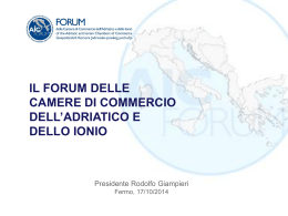 il forum delle camere di commercio dell`adriatico e dello ionio