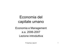 Economia dello sviluppo e del capitale umano