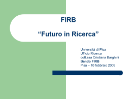 FIRB “Futuro in Ricerca” - Università degli Studi di Pisa