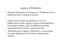 Lezione 8 - Le Agenzie di Pubblicità