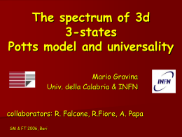 The spectrum of 3d 3-states Potts model and universality
